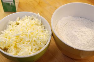 shredded butter and flour