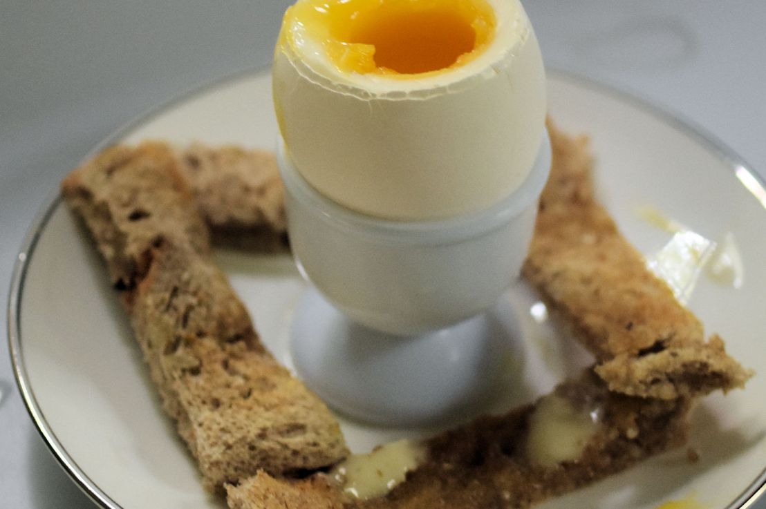 Soft-boiled eggs and egg cups
