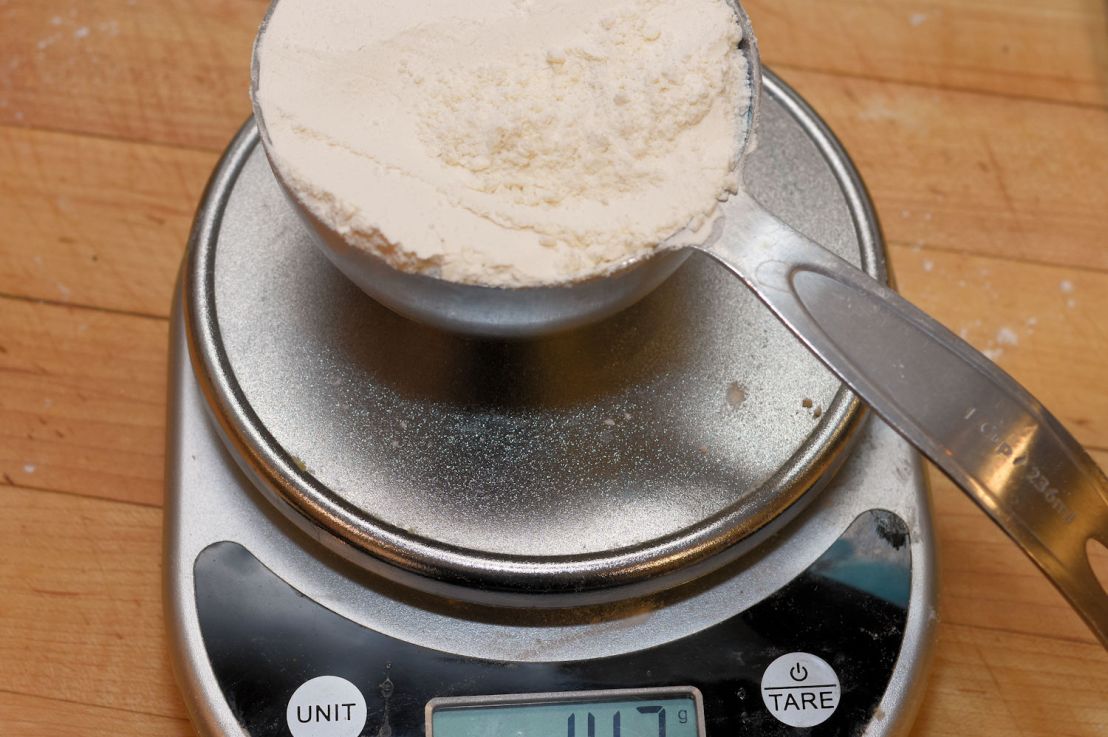 Sifting and measuring flour
